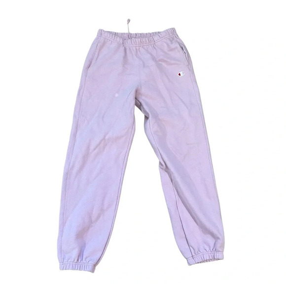 Champion Reverse Weave Women’s Light Pink Cotton Blend Fleece Joggers Size M GUC - Picture 1 of 9
